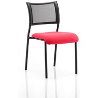 Brunswick Visitor Chair, Black Frame, Mesh Back, Fabric Seat, Bergamot Cherry