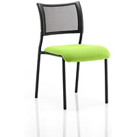 Brunswick Visitor Chair, Black Frame, Mesh Back, Fabric Seat, Myrrh Green