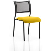 Brunswick Visitor Chair, Black Frame, Mesh Back, Fabric Seat, Senna Yellow