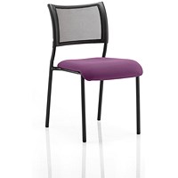 Brunswick Visitor Chair, Black Frame, Mesh Back, Fabric Seat, Tansy Purple