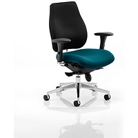 Chiro Plus Ergo Posture Chair, Black Back, Maringa Teal