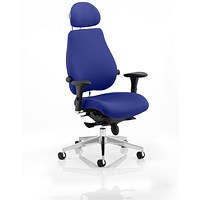 Chiro Plus Ultimate Posture Chair, Headrest, Height Adjustable Arms, Stevia Blue