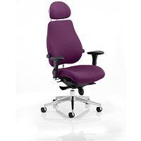 Chiro Plus Ultimate Posture Chair, Headrest, Height Adjustable Arms, Tansy Purple