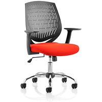 Dura Task Operator Chair, Fixed Height Arms, Tabasco Orange