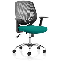Dura Task Operator Chair, Fixed Height Arms, Maringa Teal