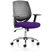 Dura Task Operator Chair, Fixed Height Arms, Tansy Purple