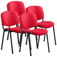 ISO Black Frame Stacking Chair, Bergamot Cherry, Pack of 4