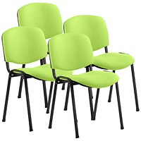 ISO Black Frame Stacking Chair, Myrrh Green, Pack of 4