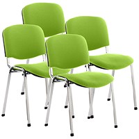 ISO Chrome Frame Stacking Chair, Myrrh Green, Pack of 4