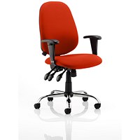 Lisbon Task Operator Chair, Height Adjustable Arms, Tabaasco Orange