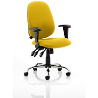 Lisbon Task Operator Chair, Height Adjustable Arms, Senna Yellow