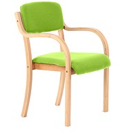 Madrid Visitor Chair, With Arms, Myrrh Green