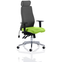 Onyx Posture Chair, With Headrest, Black Back, Myrrh Green