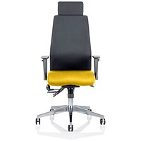 Onyx Posture Chair, With Headrest, Black Back, Senna Yellow