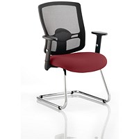 Portland Cantilever Visitor Chair, Mesh Back, Ginseng Chilli