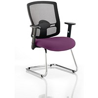 Portland Cantilever Visitor Chair, Mesh Back, Tansy Purple