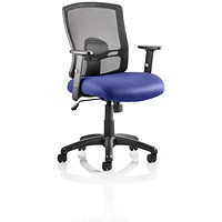 Portland Task Operator Mesh Back Chair, Height Adjustable Arms, Stevia Blue