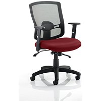 Portland II Operator Mesh Back Chair, Height Adjustable Arms, Ginseng Chilli