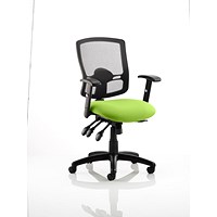Portland III Operator Mesh Back Chair, Height Adjustable Arms, Myrrh Green
