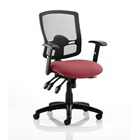 Portland III Operator Mesh Back Chair, Height Adjustable Arms, Ginseng Chilli