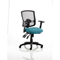 Portland III Operator Mesh Back Chair, Height Adjustable Arms, Maringa Teal
