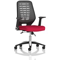 Relay Task Silver Mesh Back Operator Chair, Folding Arms, Bergamot Cherry
