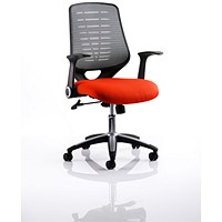 Relay Task Operator Chair, Silver Mesh Back, Tabasco Red