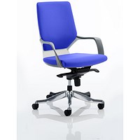 Xenon Medium Back Executive Chair, White Shell, Stevia Blue