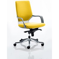 Xenon Medium Back Executive Chair, White Shell, Senna Yellow