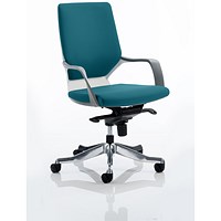 Xenon Medium Back Executive Chair, White Shell, Maringa Teal