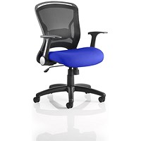 Zeus Task Mesh Back Operator Chair, Folding Arms, Stevia Blue