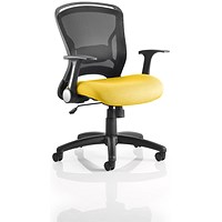 Zeus Task Mesh Back Operator Chair, Folding Arms, Senna Yellow