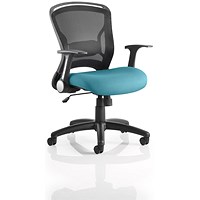 Zeus Task Mesh Back Operator Chair, Folding Arms, Maringa Teal