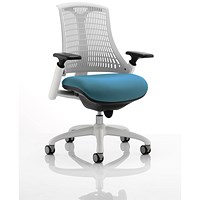 Flex Task Operator Chair, White Back, White Frame, Maringa Teal