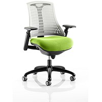 Flex Task Operator Chair, White Back, Black Frame, Myrrh Green