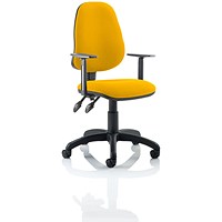 Eclipse Plus II Operator Chair, Senna Yellow, With Height Adjustable Arms