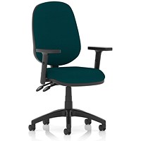 Eclipse Plus II Operator Chair, Maringa Teal, With Height Adjustable Arms