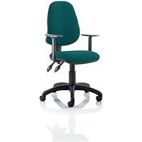 Eclipse Plus II Operator Chair, Maringa Teal, With Height Adjustable Arms
