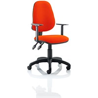 Eclipse Plus II Operator Chair, Tabasco Orange, With Height Adjustable Arms