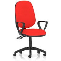 Eclipse Plus II Operator Chair, Bergamot Cherry, With Fixed Height Loop Arms