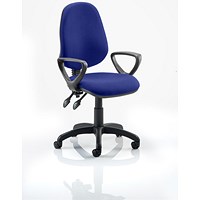 Eclipse Plus II Operator Chair, Stevia Blue, With Fixed Height Loop Arms