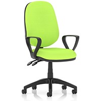 Eclipse Plus II Operator Chair, Myrrh Green, With Fixed Height Loop Arms