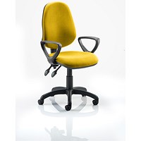 Eclipse Plus II Operator Chair, Senna Yellow, With Fixed Height Loop Arms