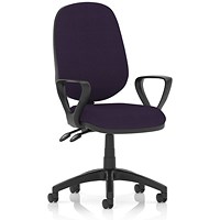 Eclipse Plus II Operator Chair, Tansy Purple, With Fixed Height Loop Arms