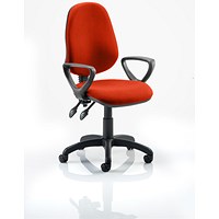 Eclipse Plus II Operator Chair, Tabasco Orange, With Fixed Height Loop Arms