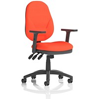 Eclipse Plus XL Operator Chair, Tabasco Orange, With Height Adjustable Arms