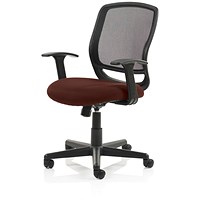 Mave Task Mesh Back Operator Chair, Fixed Height Arms, Ginseng Chilli