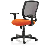 Mave Task Mesh Back Operator Chair, Fixed Height Arms, Tabasco Orange