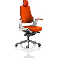 Zure Executive Chair, Headrest, Height Adjustable Arms, Tabasco Orange