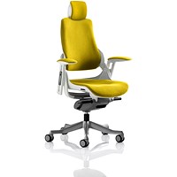 Zure Executive Chair, Headrest, Height Adjustable Arms, Senna Yellow